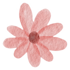 Watercolor Pink Flower with Stroke
